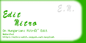 edit mitro business card